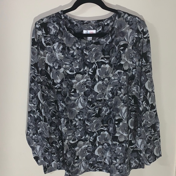Denim&Co Tops - 🎉SOLD ON EBAY🎉 Denim & Co. Watercolor Floral Printed Long Sleeve Top